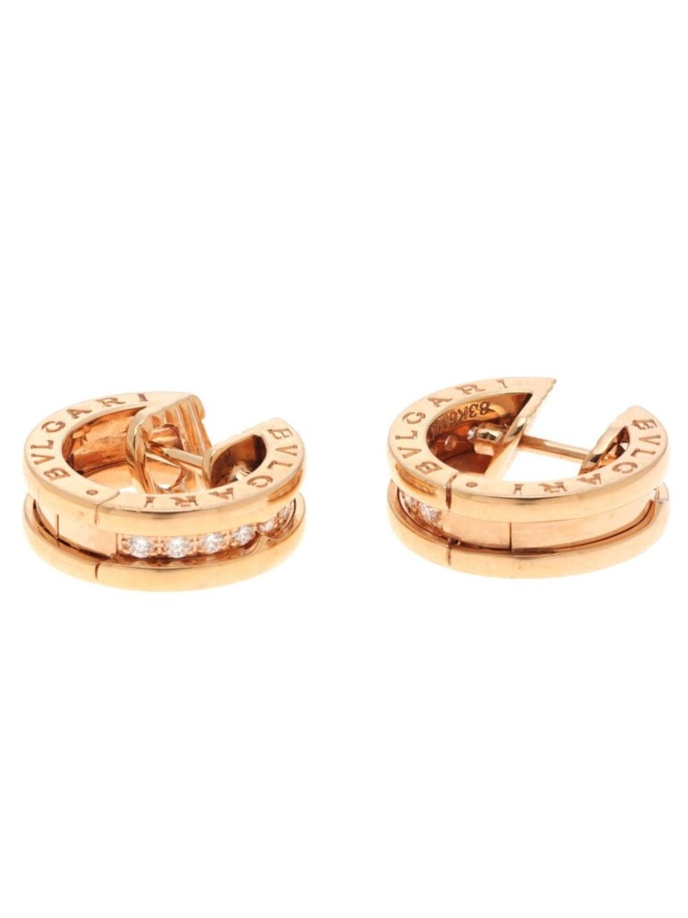 Bvlgari Pink Gold Diamond Earrings